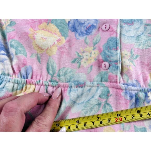 Vintage Miss Oops California Floral Button-Down Dress With Belt Pastel Pink & B - Picture 12 of 16
